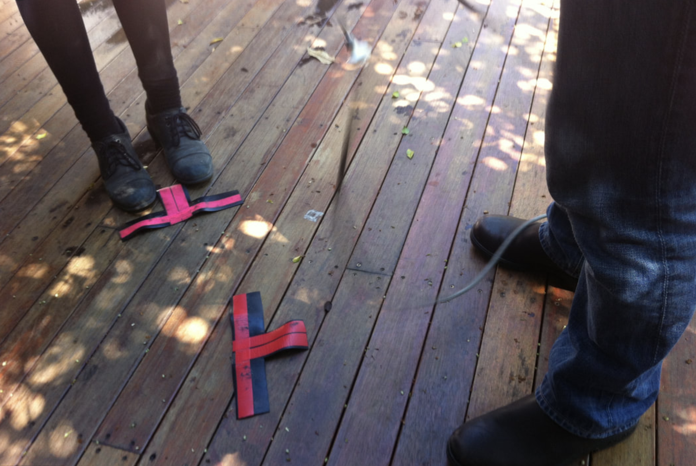 tape on the floor that tells and actor where to goand stand