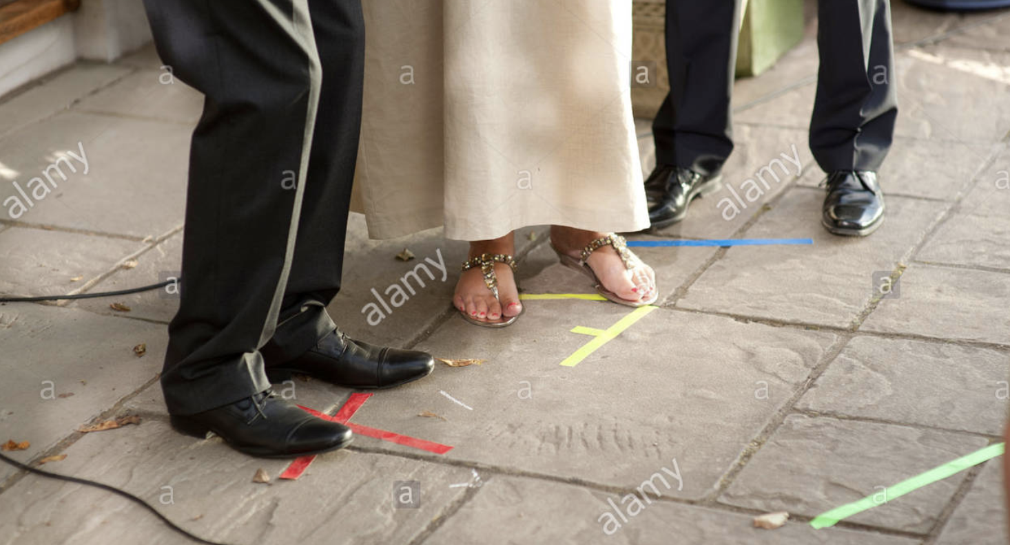 tape on the floor that tells and actor where to goand stand