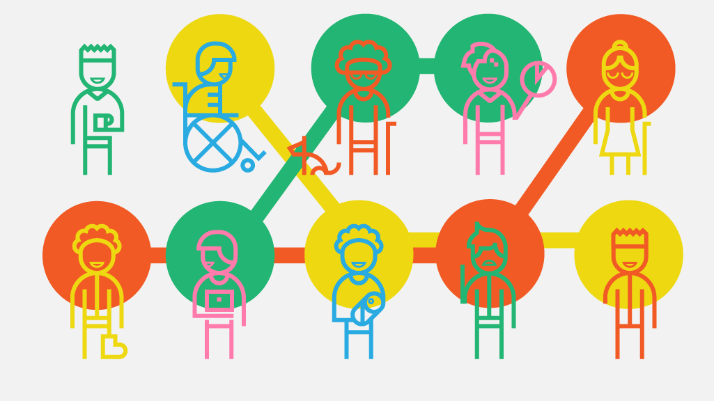 a range of diverse users who needs are connected