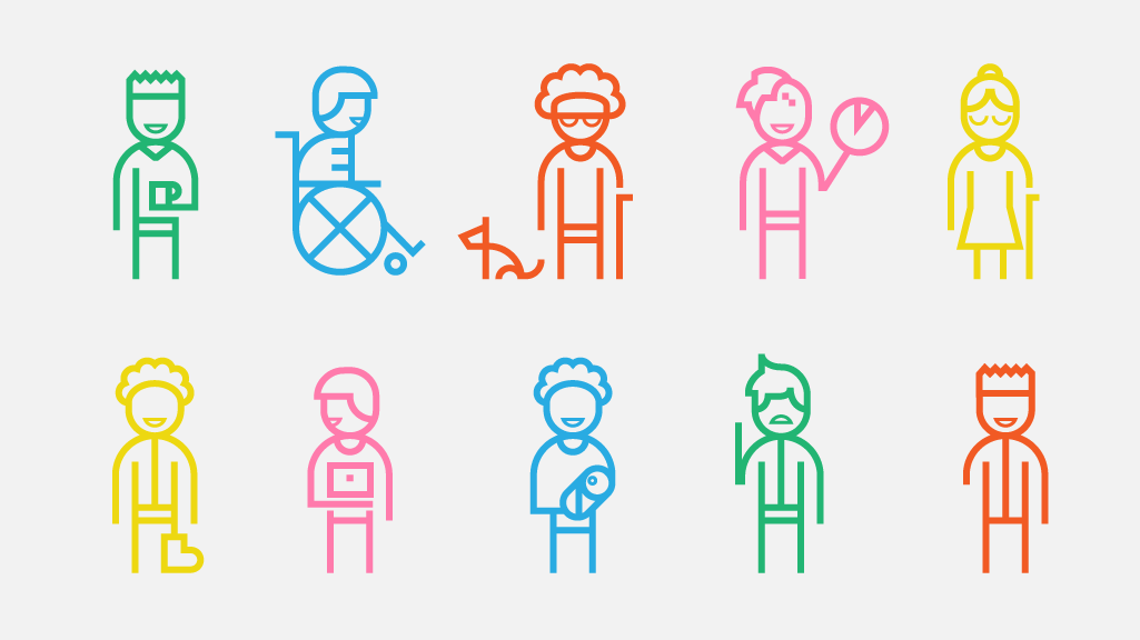 a range of diverse users