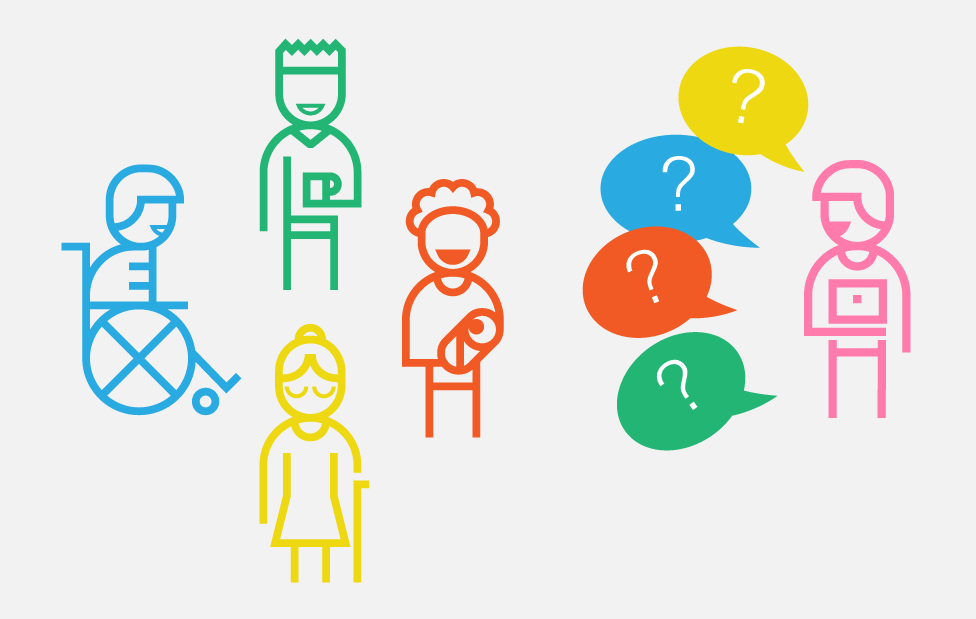 a designer asking users if a design works