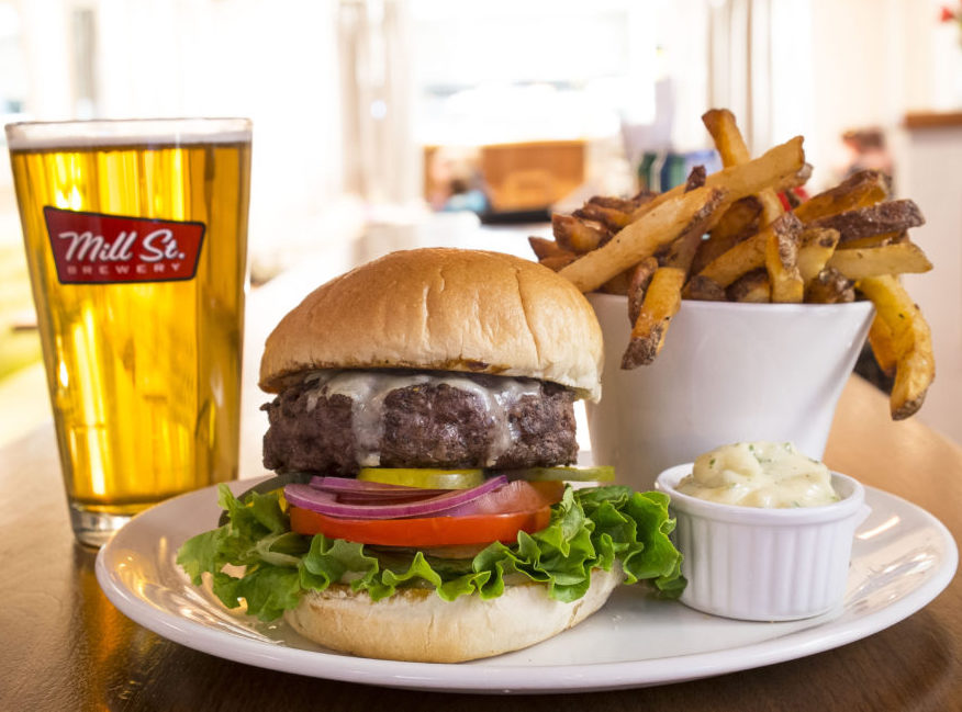 hamburger and fries