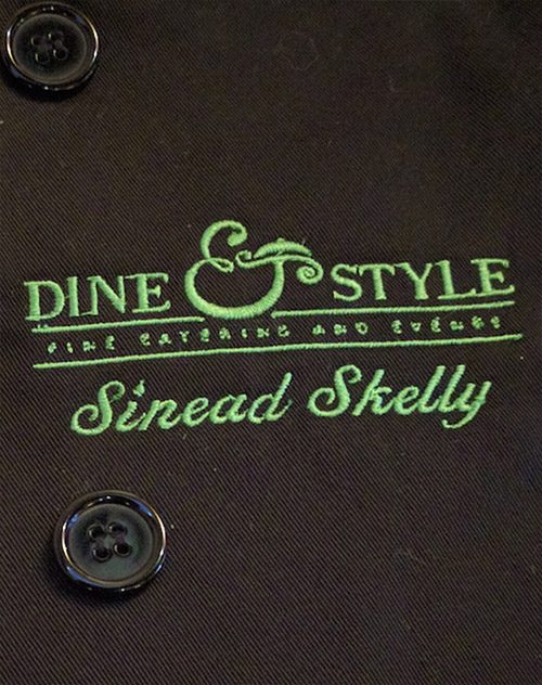 chef's jacket with dine in style logo