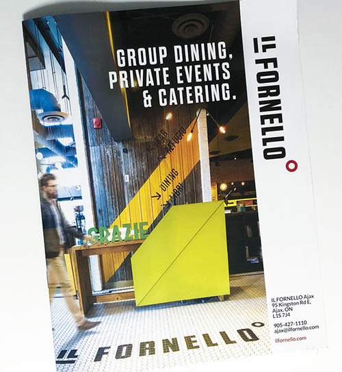 brochure for ilfornello restaurant
