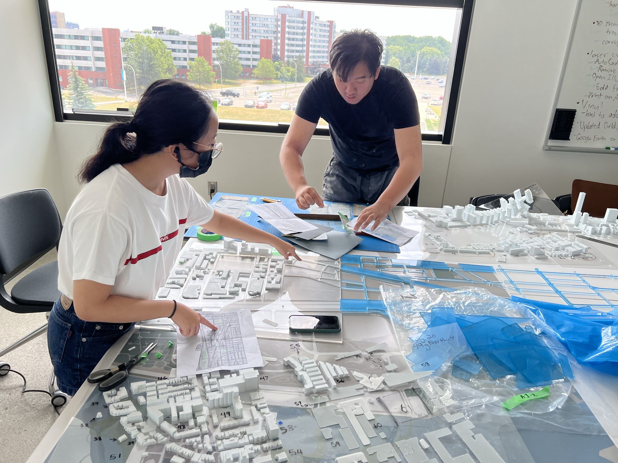 the 3d buildings are being assembled