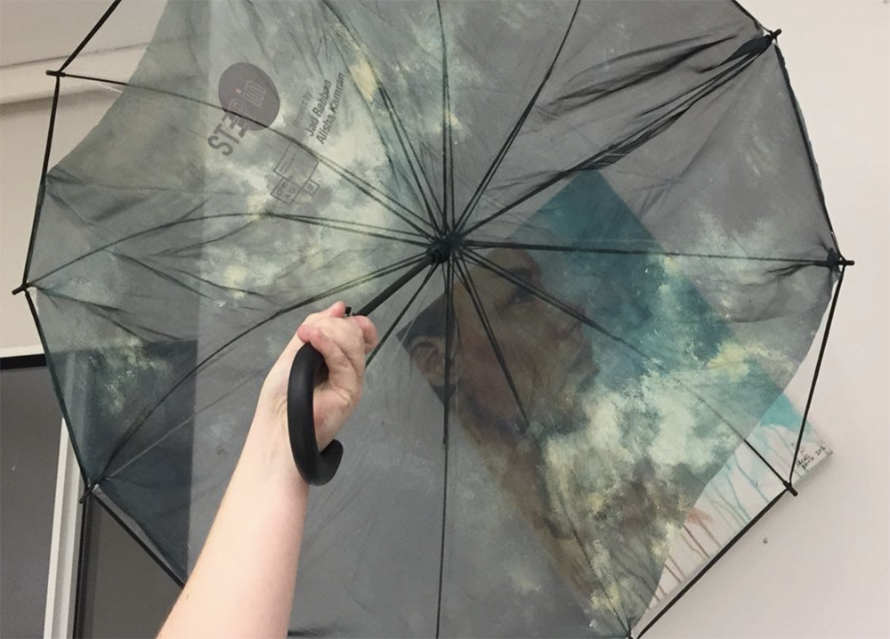 inside of an umbrella