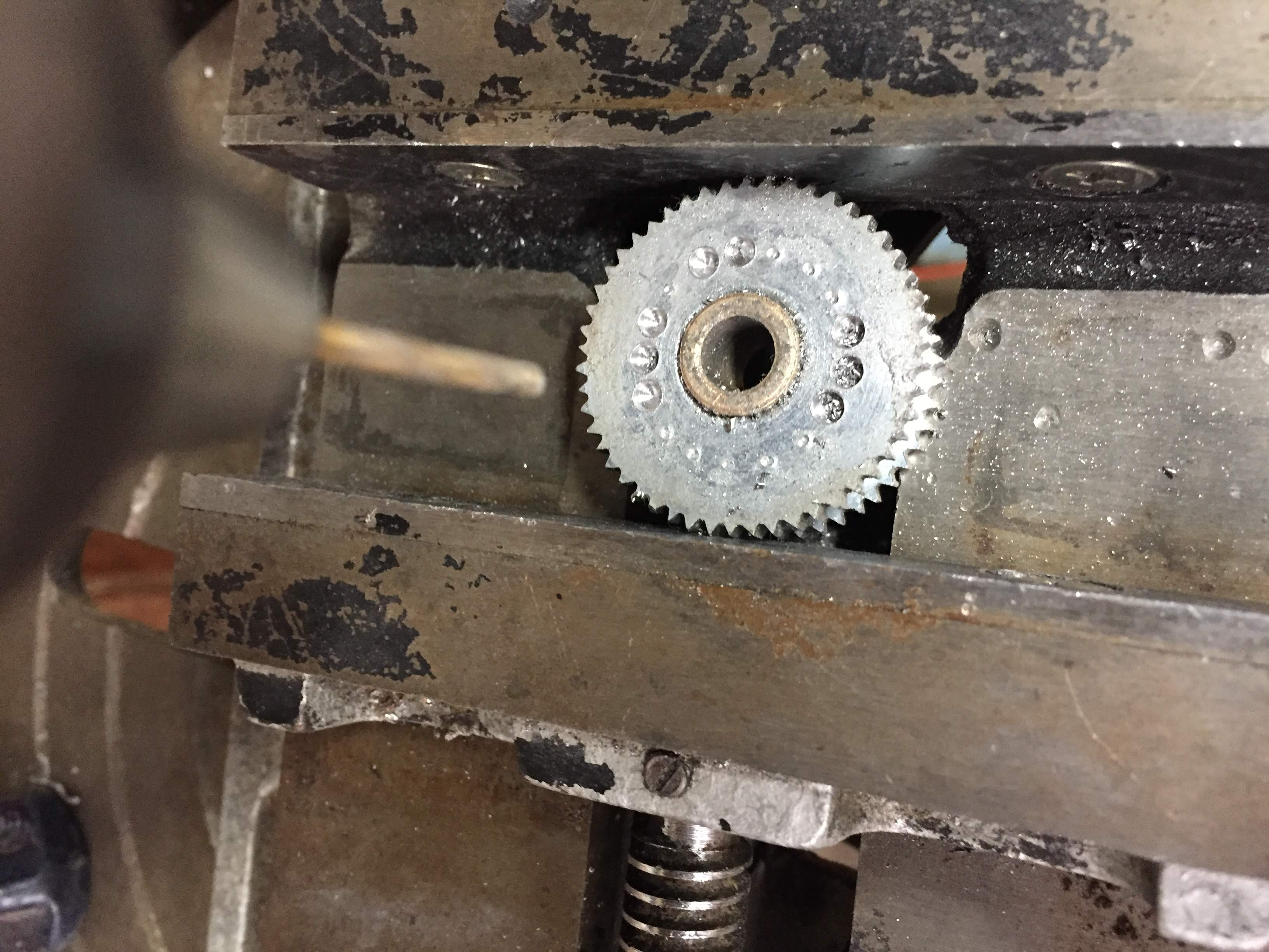 holes drilled into gear face