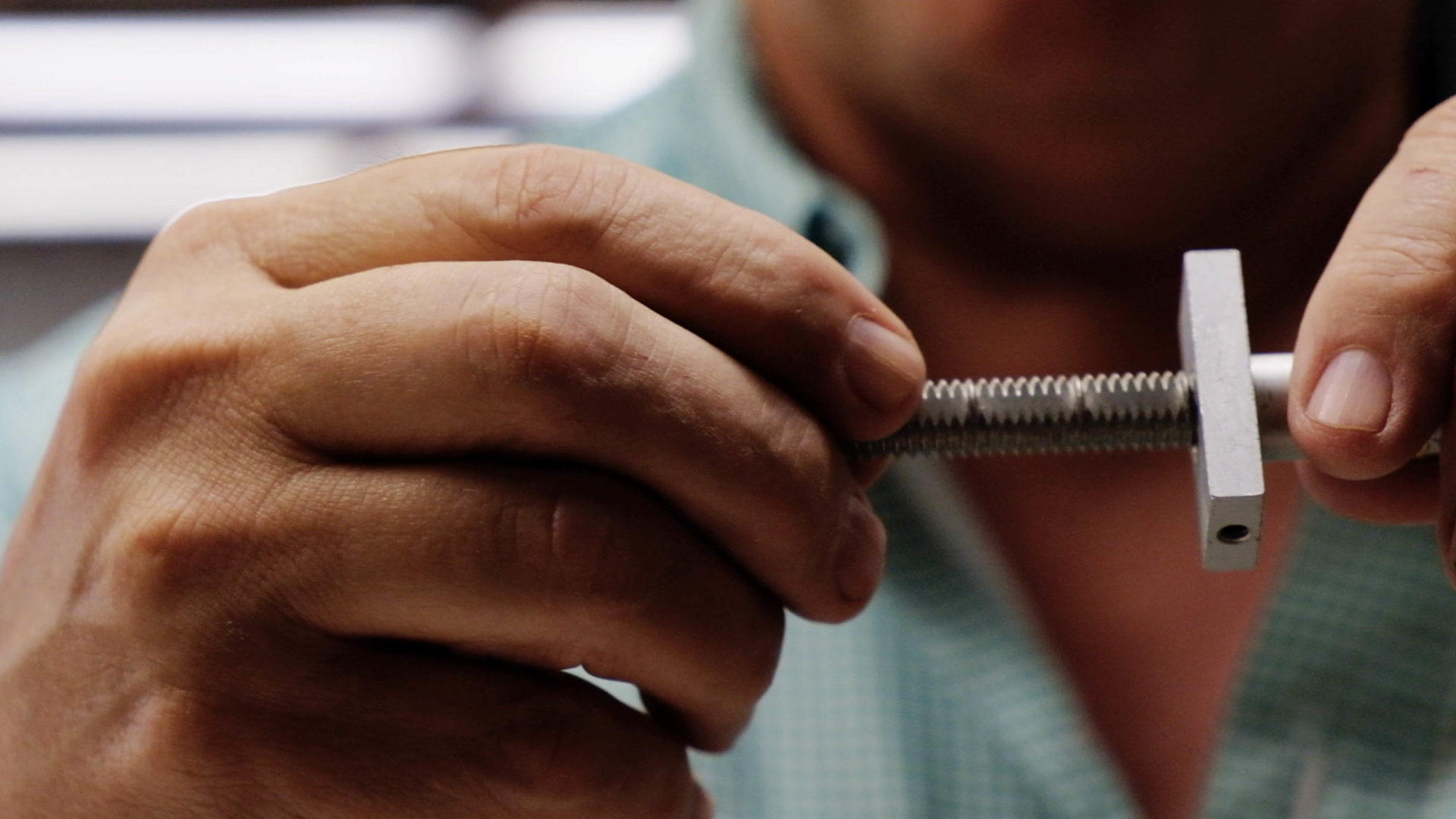 close up of a click rule