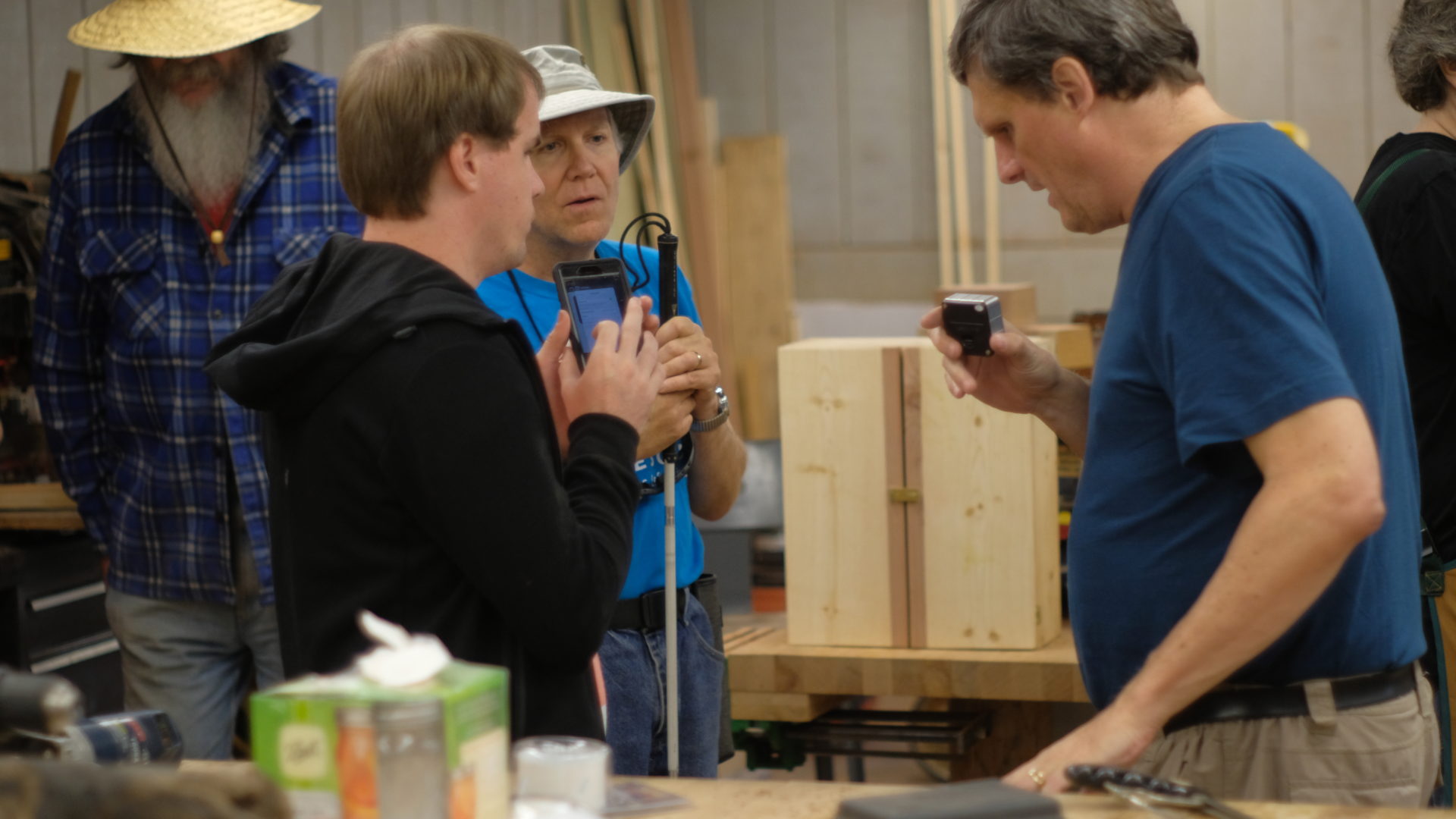 blind woodworkers teaming up to design a tool